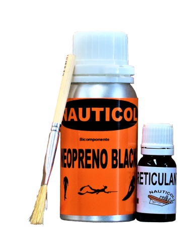 Bote de pegamento para zodiac de neopreno, bote de reticulante y pincel.