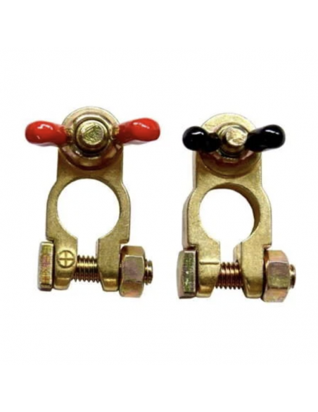 Bornes de batería bronce hexagonal y palometa - Nauticol.es