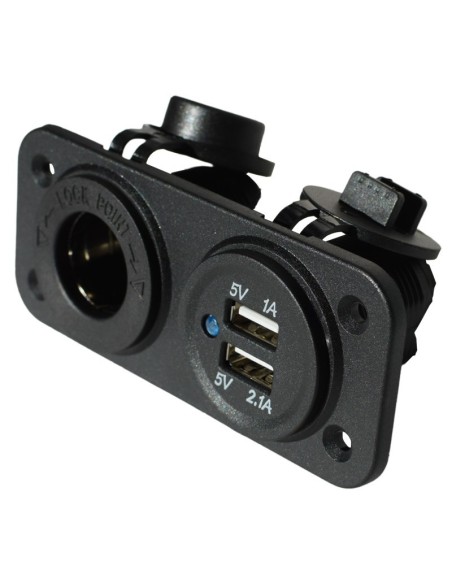 Toma Mechero con Entrada USB