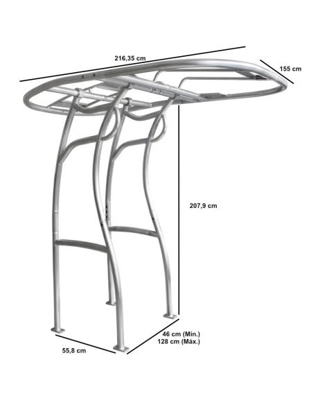 Toldo T-Top Cobra Pro para Barcos, Lanchas y  Semirrígidas